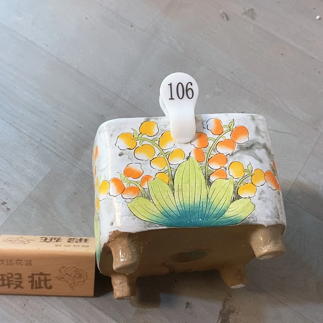 紫砂花盆红陶手绘花盆