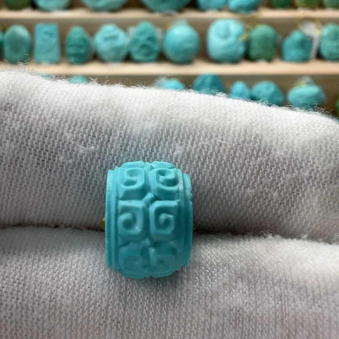 未镶嵌绿松石回纹珠 10.6mm