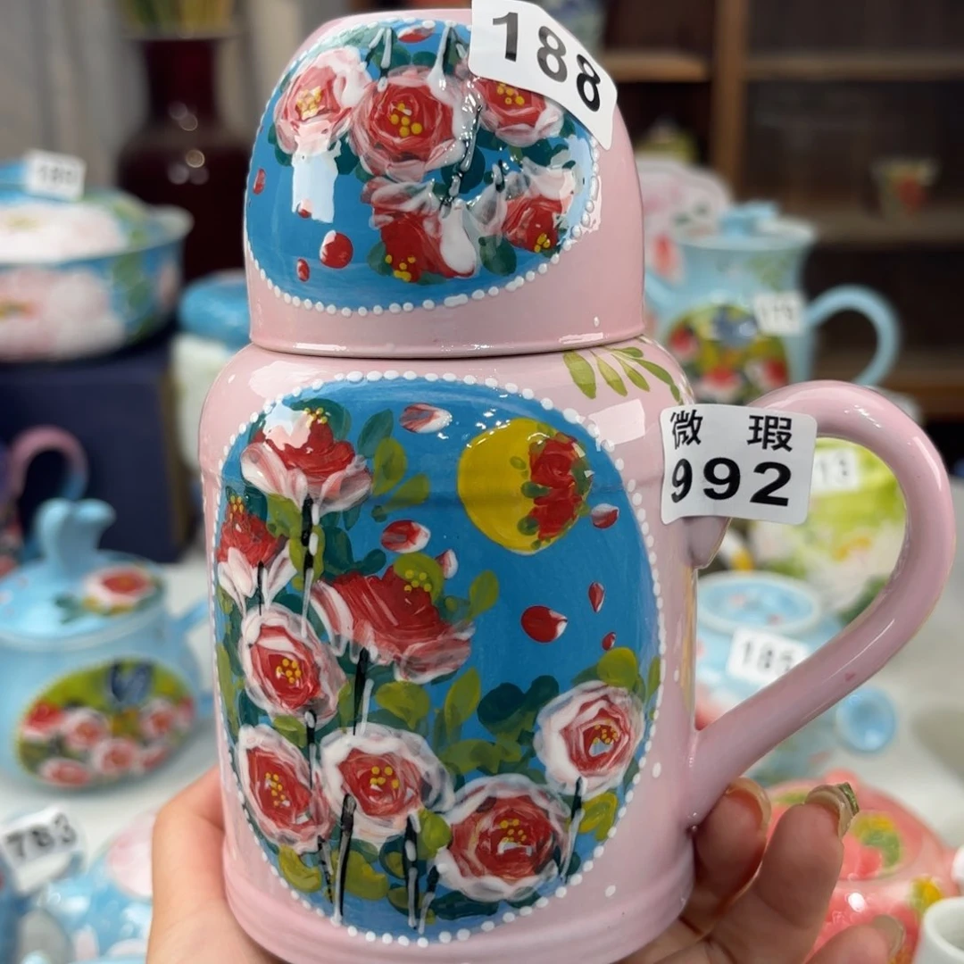 景德镇手绘高温釉下彩陶瓷茶具