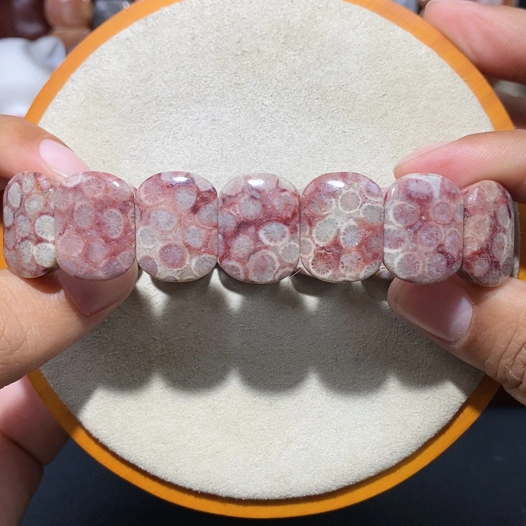 硅化珊瑚（珊瑚玉）手串未镶嵌紫色45