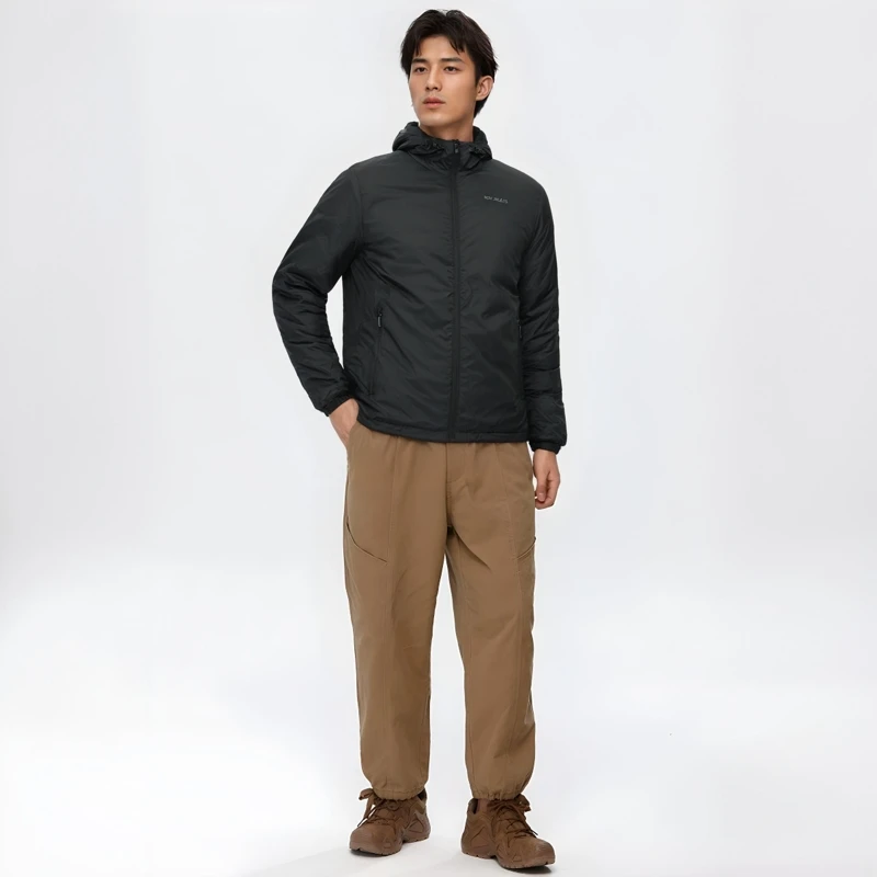 RockCloud/岩云男户外运动休闲防风保暖轻薄连帽百搭羊毛棉服170