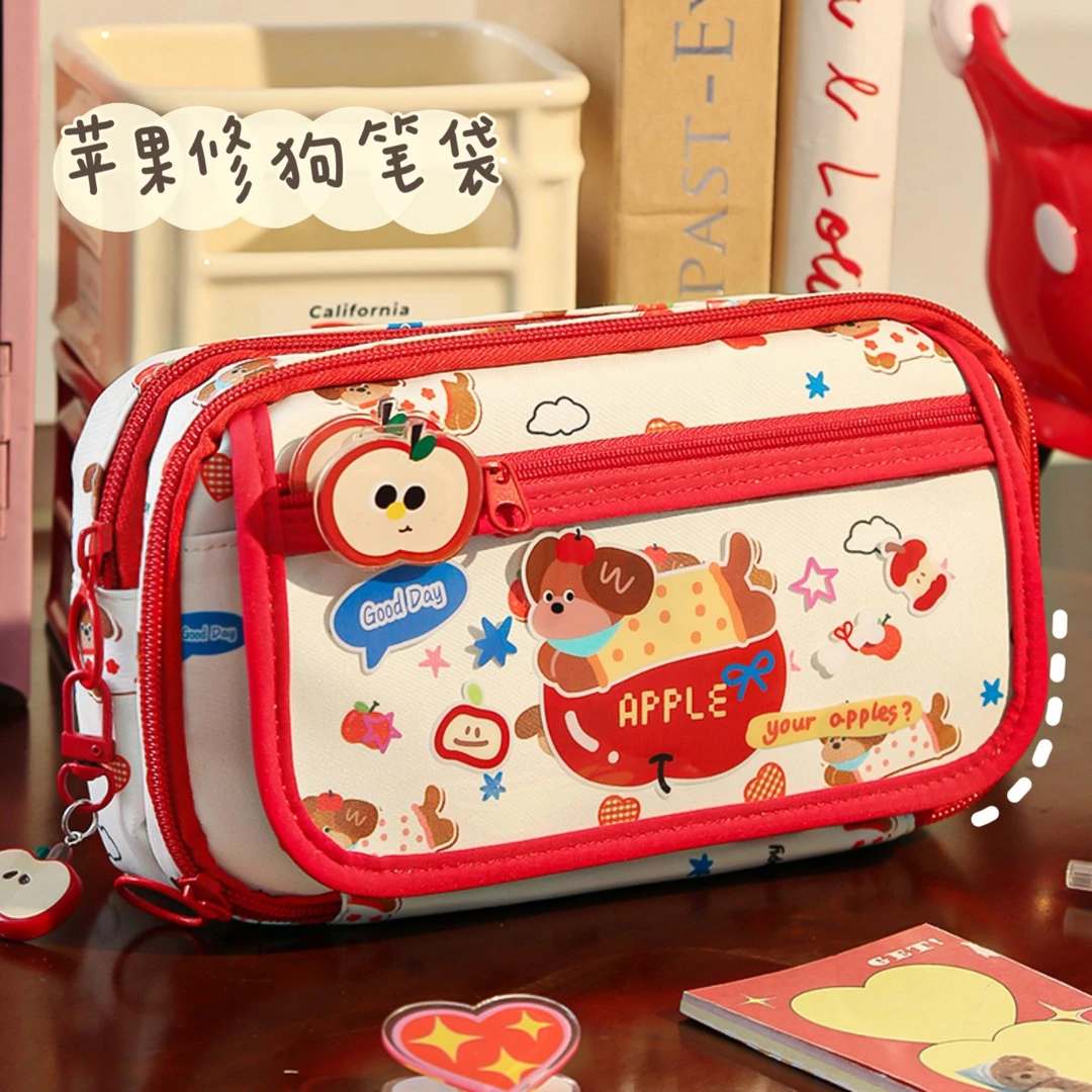 腊肠狗笔袋ins风透明大容量2025学生小众高颜值文具袋女孩铅笔袋