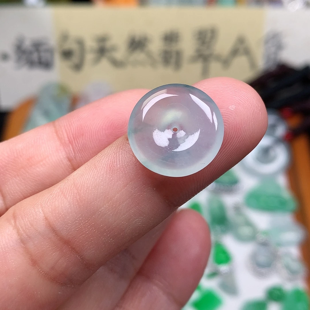 翡翠裸石缅甸天然A货翡翠冰种平安扣
