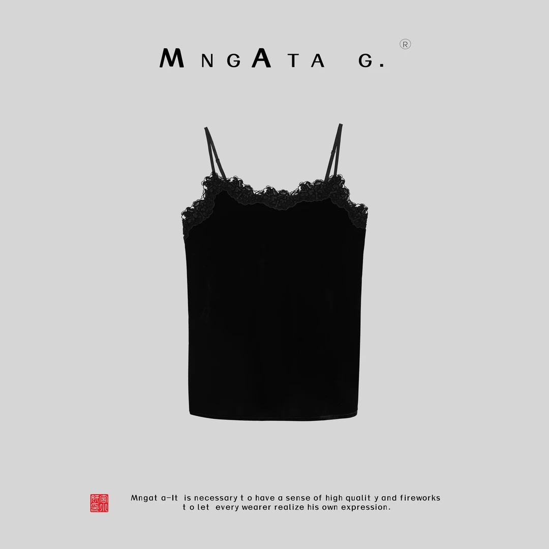 MNGATA G.宫小妍【贵丝绒】秋冬真丝丝绒新中式休闲百搭吊带4122584