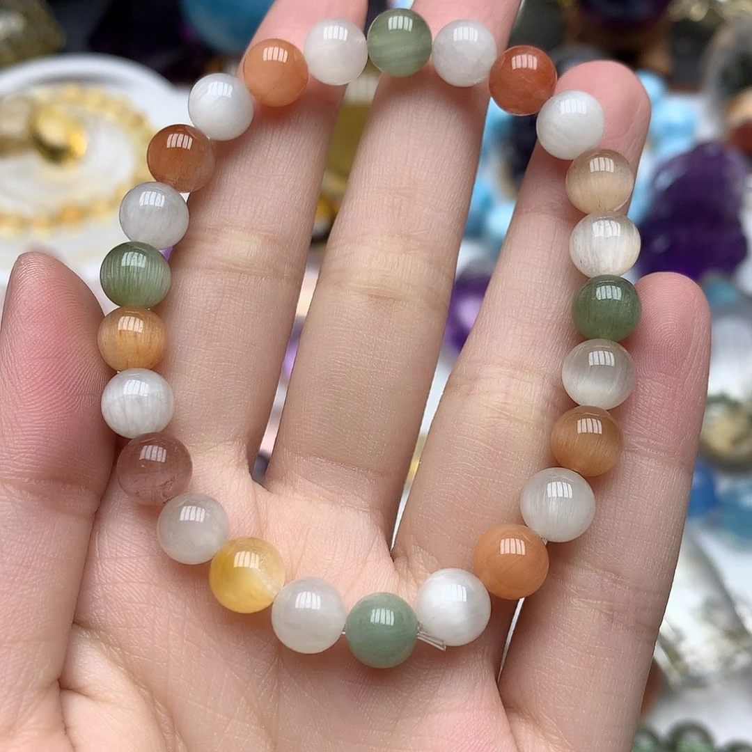 未镶嵌珠宝半成品水晶7+手串兔毛