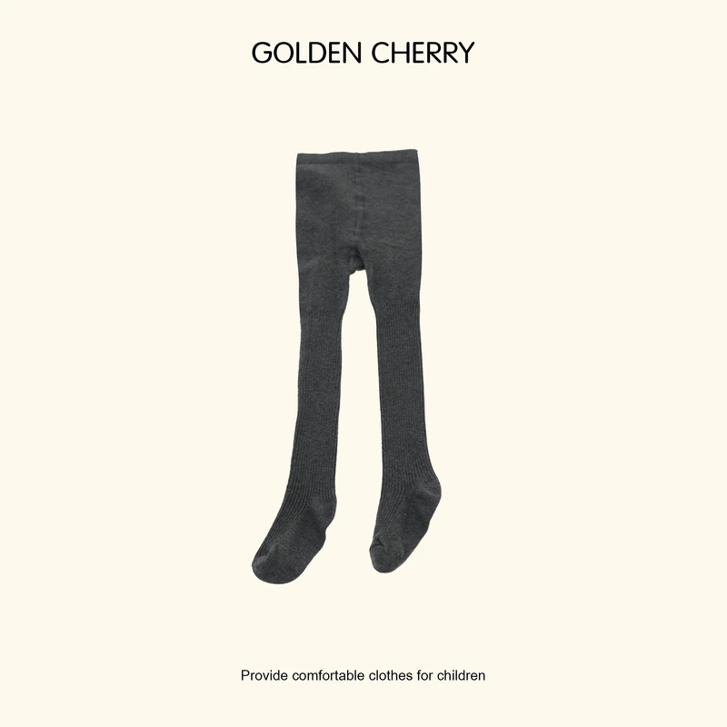 【金樱桃Golden cherry】小童纯色过膝时尚洋气连脚袜