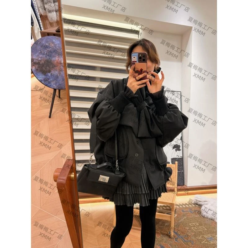 XMM.【围巾羽绒服】冬季围巾领休闲保暖女常规单排扣宽松型厚H89065