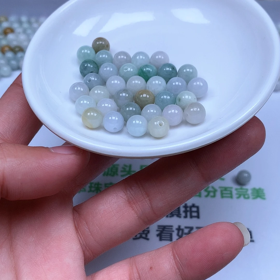 翡翠散珠翡翠翡翠卡7.6。100颗30元