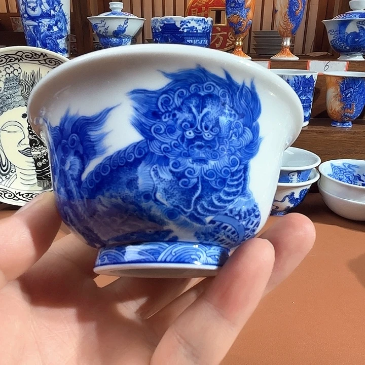 狮子压手杯手工手绘
