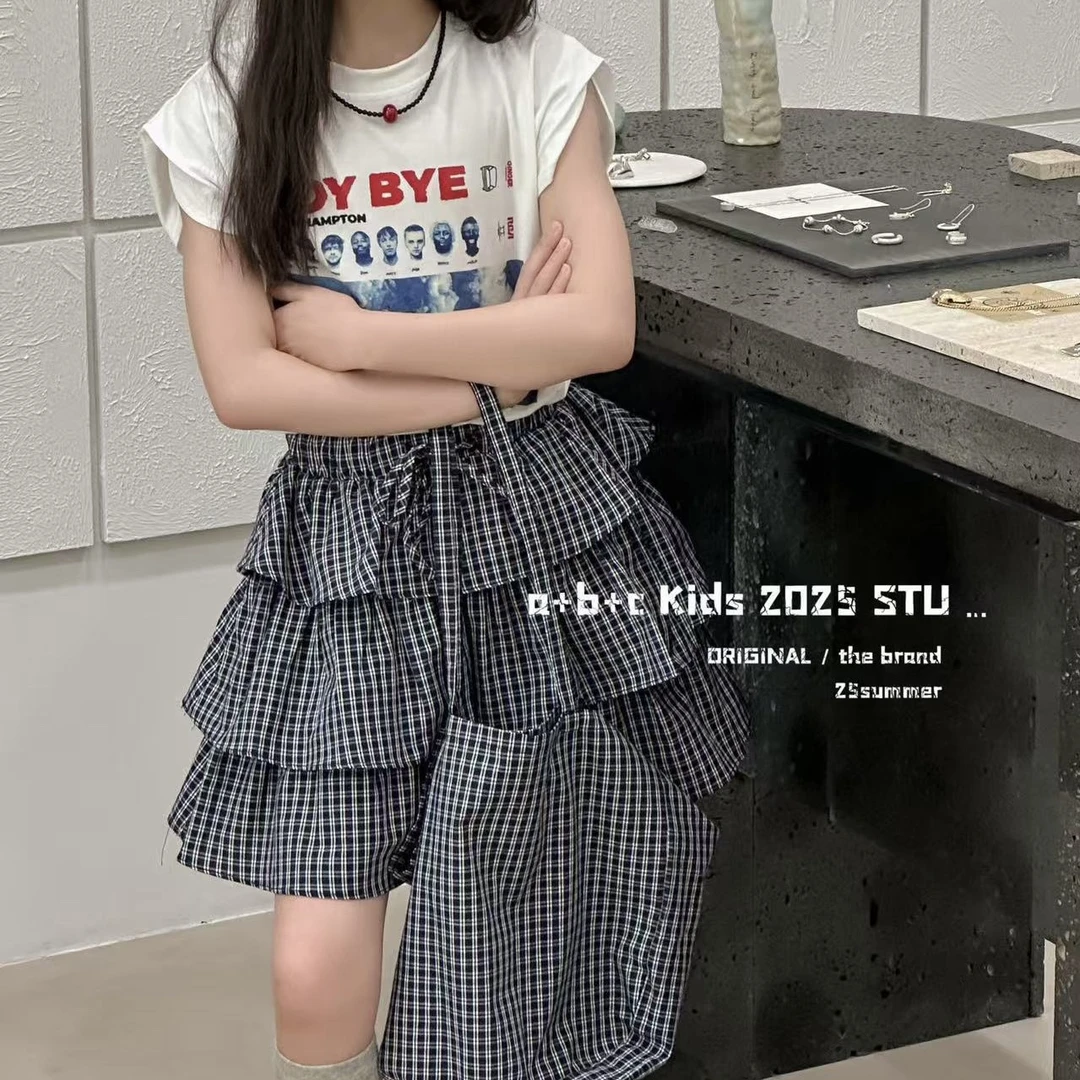 6790儿童格子三件套