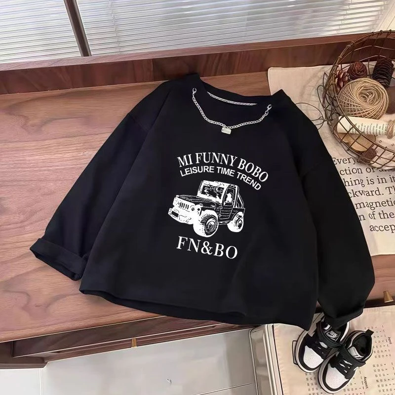 100%纯棉儿童长袖t恤2025新款百搭儿童打底衫百搭外穿中小童装ins