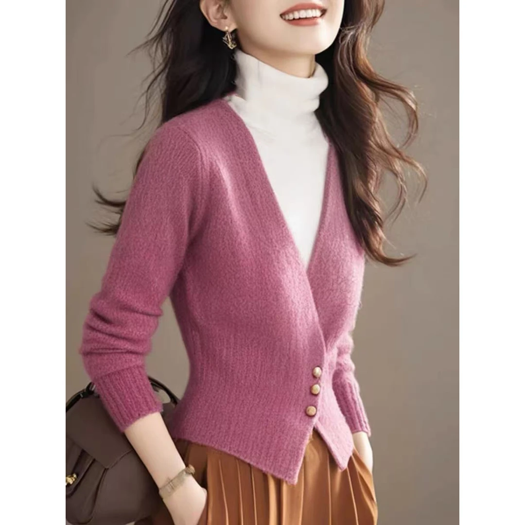 YS#今年流行漂亮毛衣别致冬季新款针织打底假两件上衣DY11907