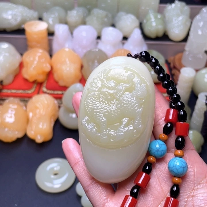 石材方解石手把件