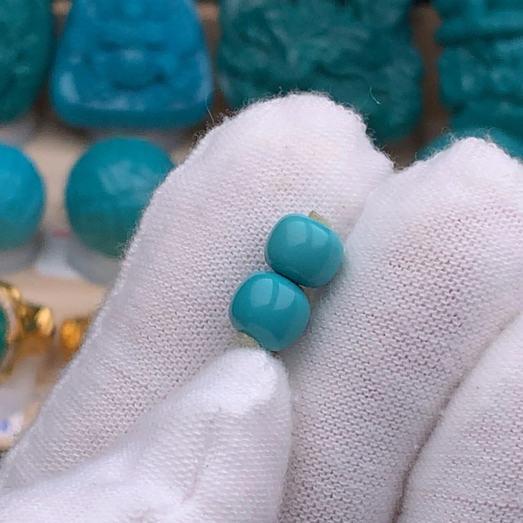 未镶嵌绿松石珠宝奇石7mm