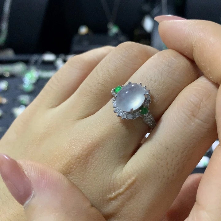 翡翠银S925镶嵌戒指