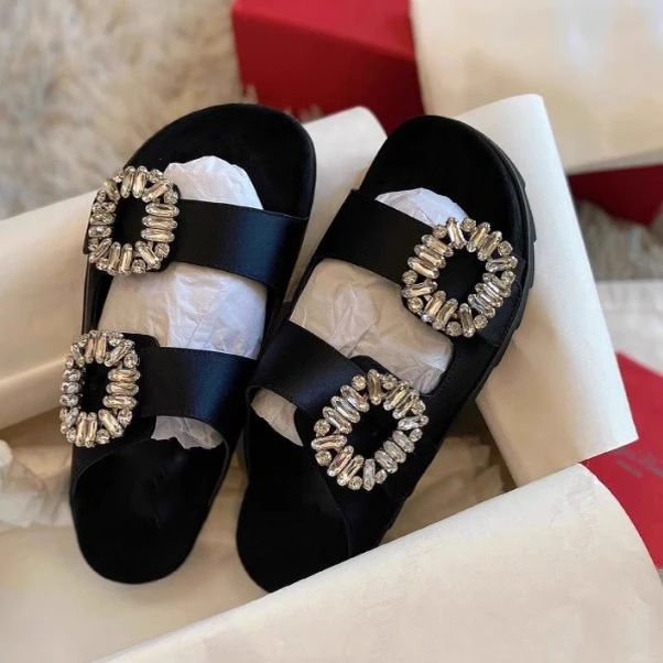 【DR设计师联名】羊皮版~休闲厚底拖鞋女凉拖夏季千金鞋子名媛风