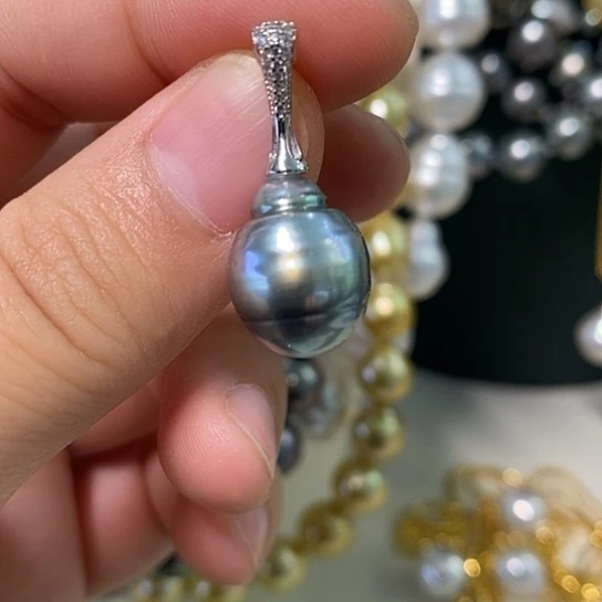银S925镶嵌海水珍珠颈饰昕*?12