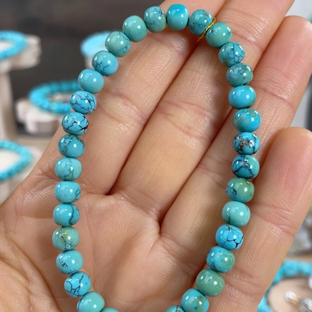 绿松石未镶嵌套链高瓷特色手串6.2mm