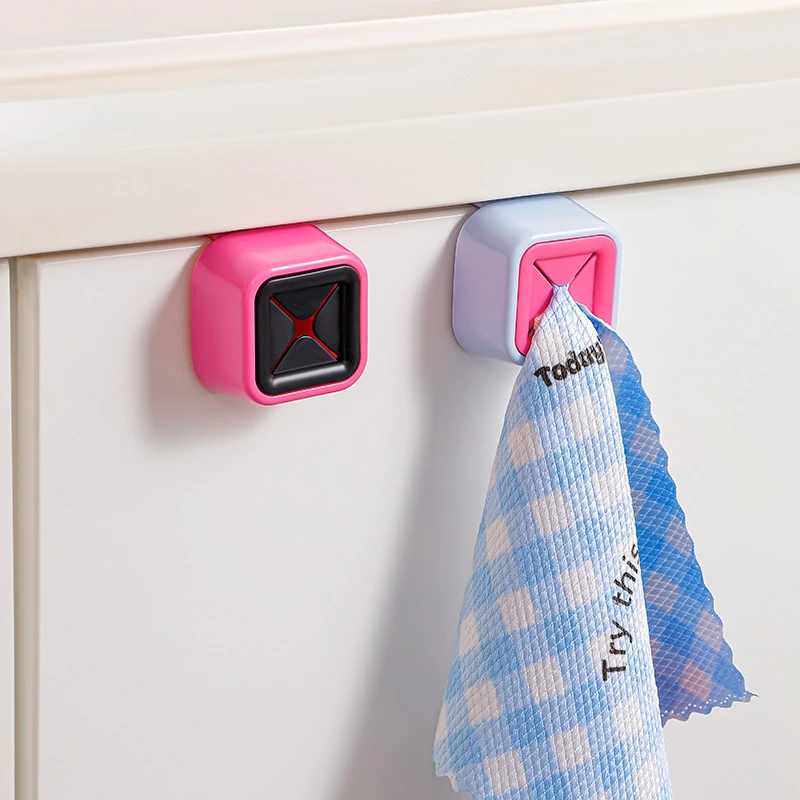 高颜值多巴胺毛巾塞悬挂式柜门专用创意毛巾架免打孔厨房抹布挂杆