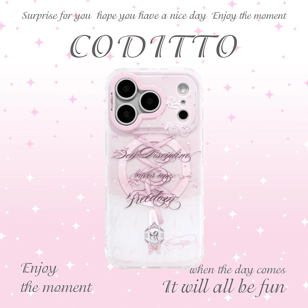 coditto蕾丝裙磁吸带相机按键适用苹果17 16 15promax手机壳少女