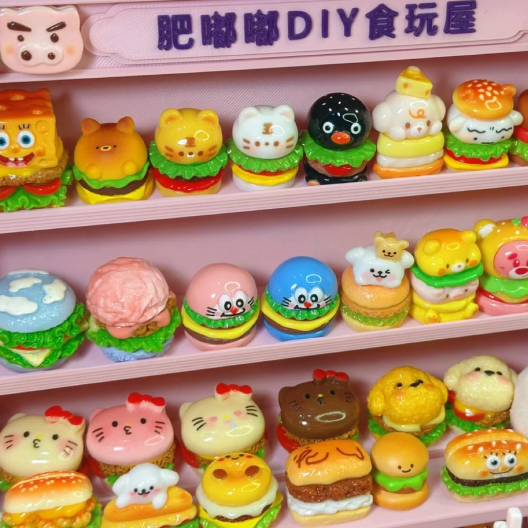 福福拆【立体 小卡 汉堡】 全定制高货微缩食玩树脂DIY不换款不售后