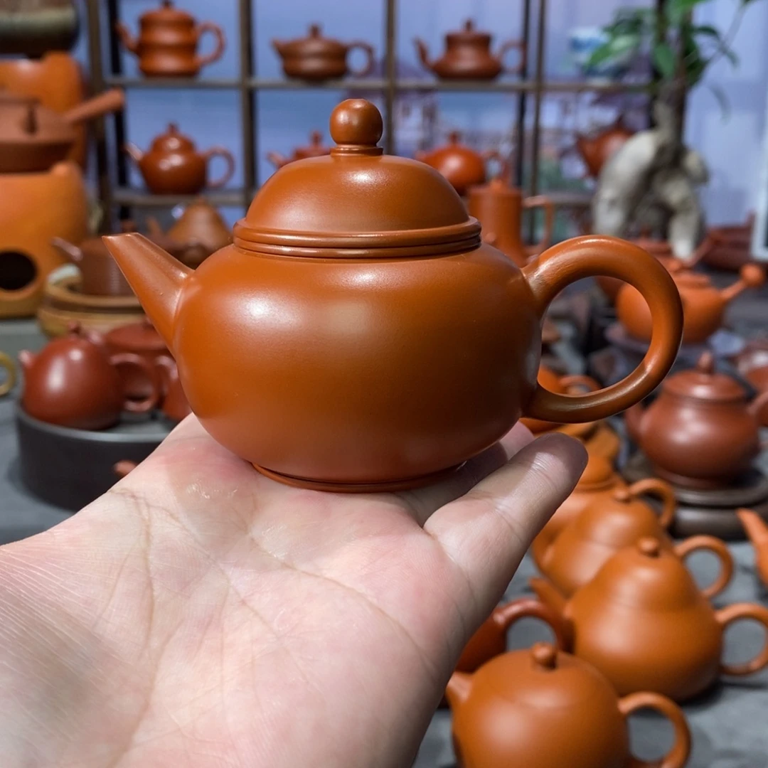朱泥茶壶吴炫杰朱泥经典水平壶100c