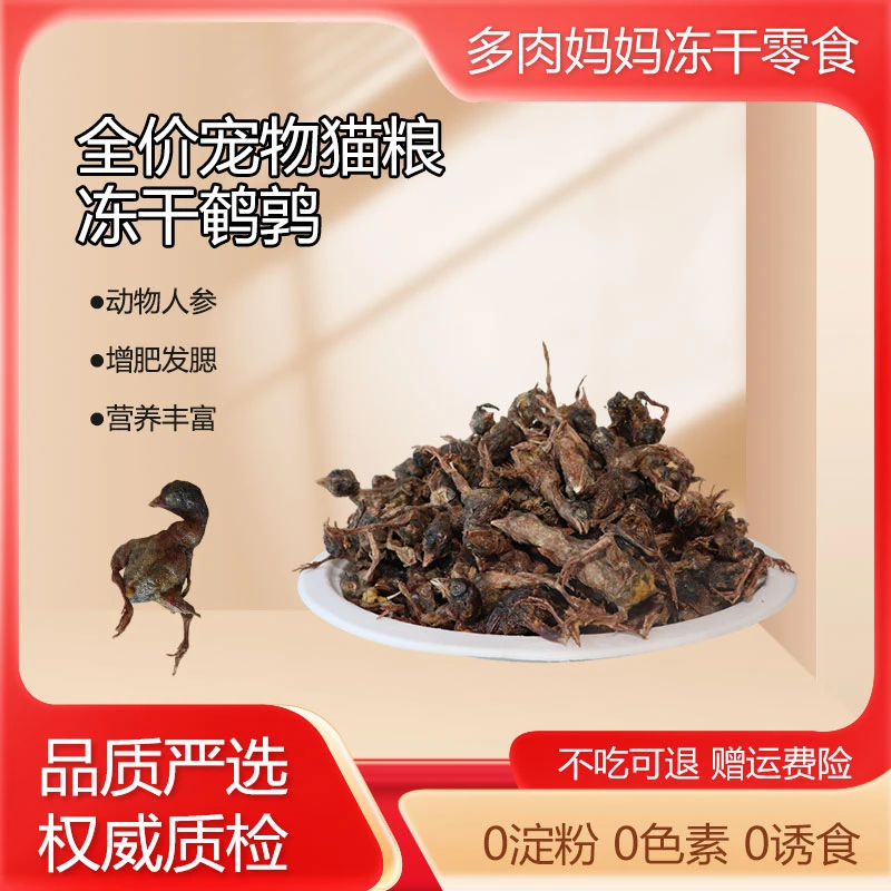 多肉妈妈【冻干鹌鹑】猫咪宠物高蛋白营养纯肉磨牙