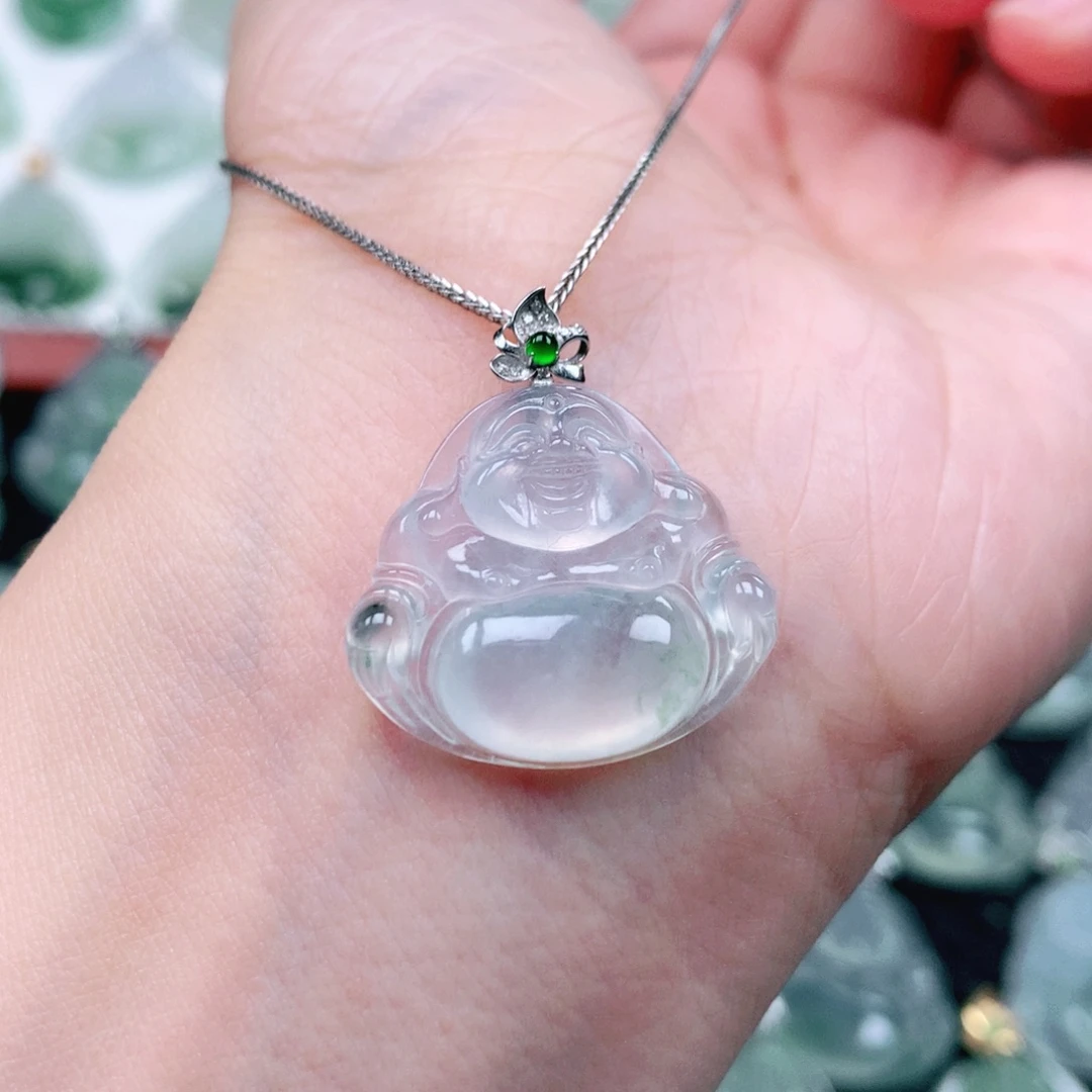 禾***梦翡翠18K金镶嵌吊坠(不含链)