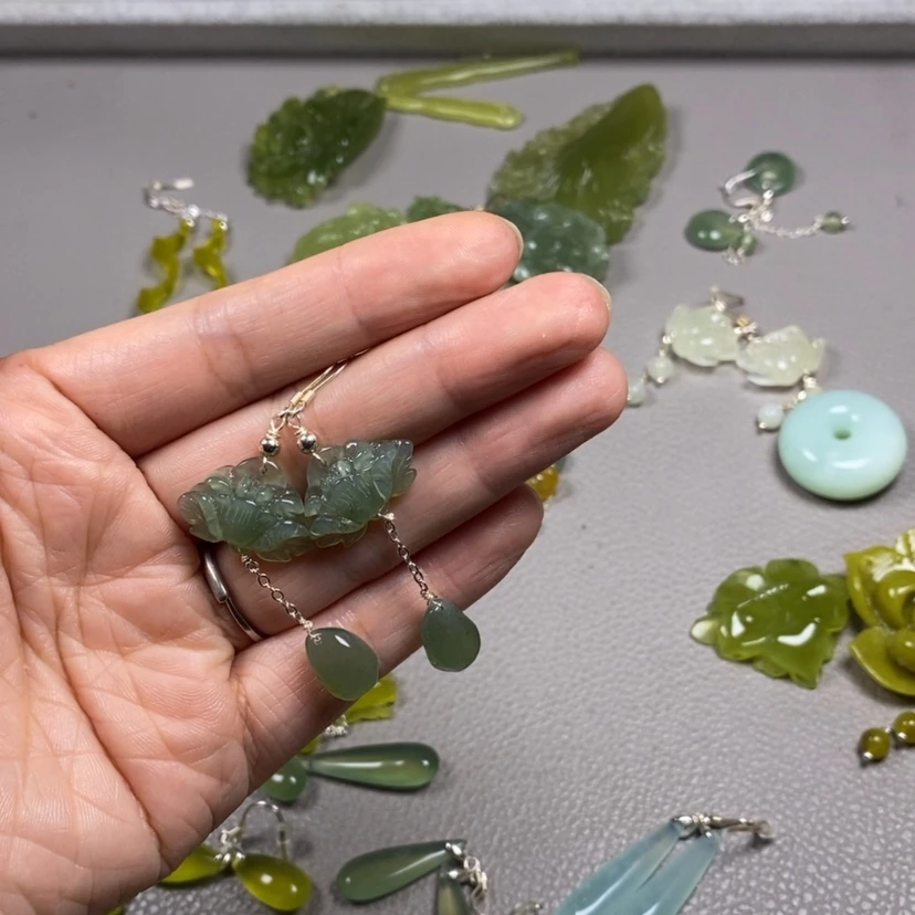 【闪购商品】未镶嵌蛇纹石玉挂件耳饰耳环项链