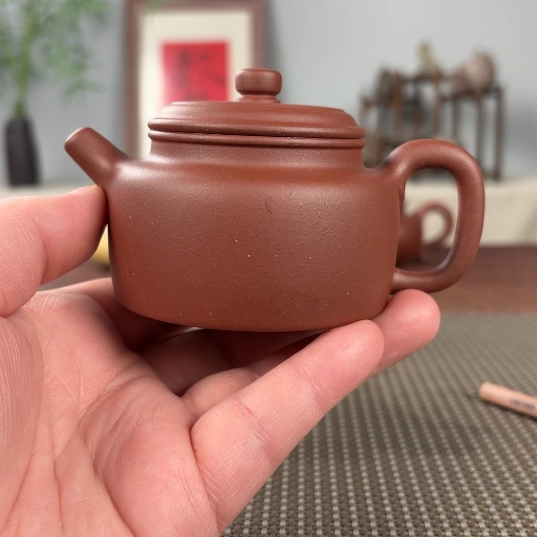 紫砂茶壶黄***生微瑕黄龙山原矿紫砂壶150