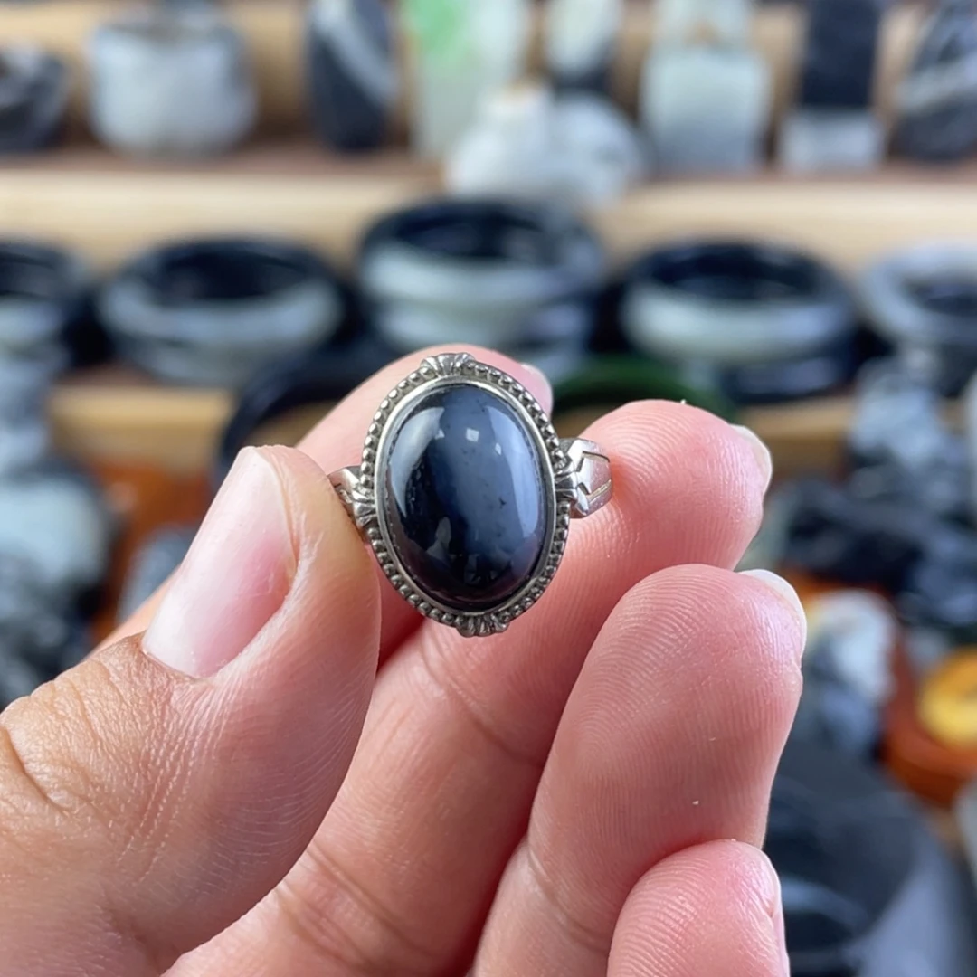 颈饰银S925镶嵌和田玉沉*