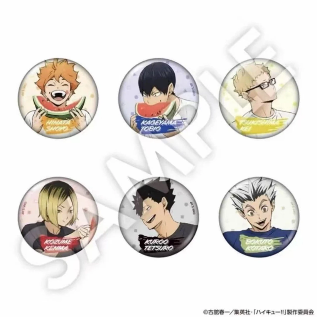 现货包邮 日谷正版 排球少年 711限定 吃西瓜 徽章吧唧 周边