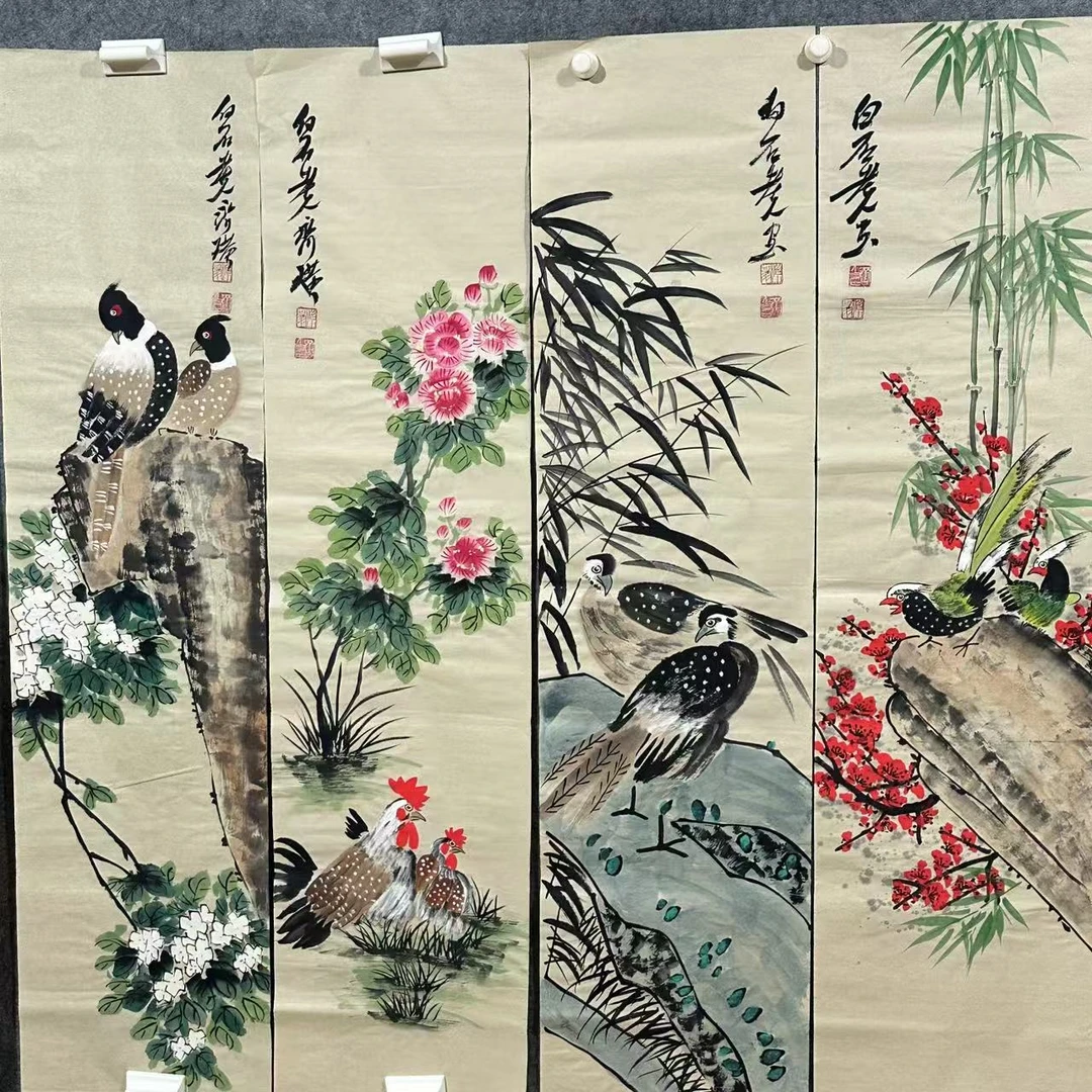 【仲奇】花鸟竖版八条屏画芯