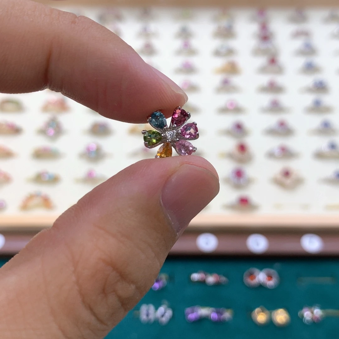 银S925镶嵌吊坠(不含链)碧玺