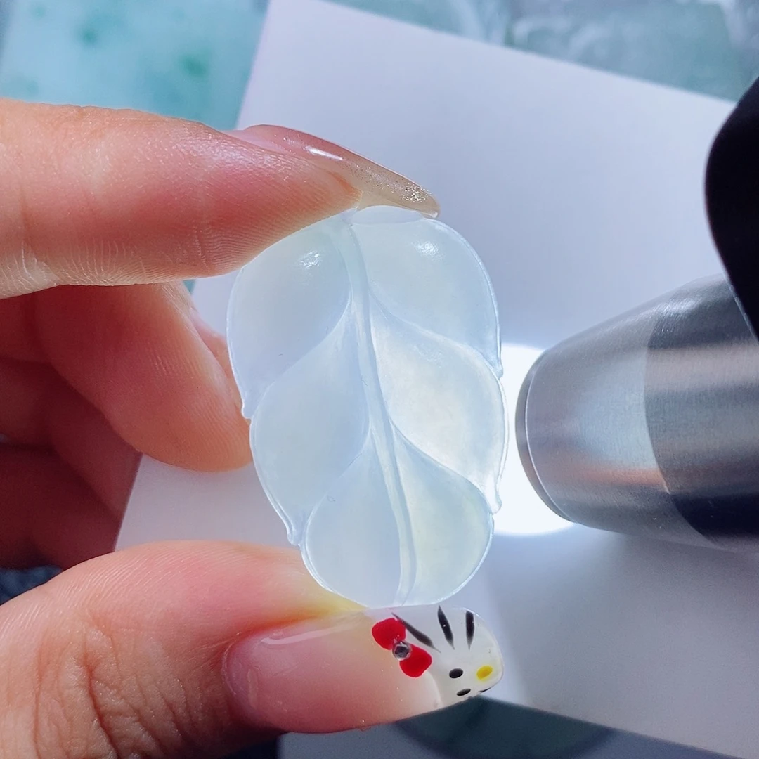 定制翡翠未镶嵌毛货付款后确认抛光