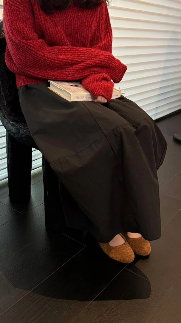 【LULU YUG】”"温柔独白"早秋时尚立裁斜纹透气花苞半身裙MR163