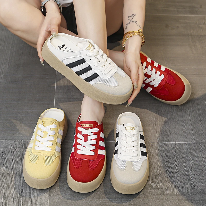 半拖鞋女外穿2025新款厚底女款包头拖鞋夏季懒人鞋子一脚蹬女鞋潮