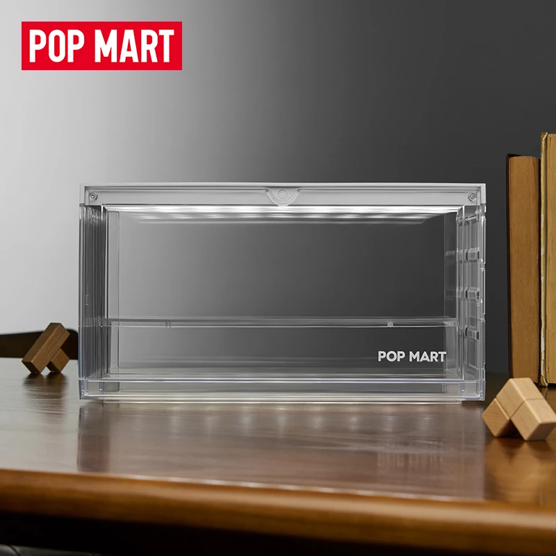 泡泡玛特POP MART 100%可拼插带灯透明展示盒