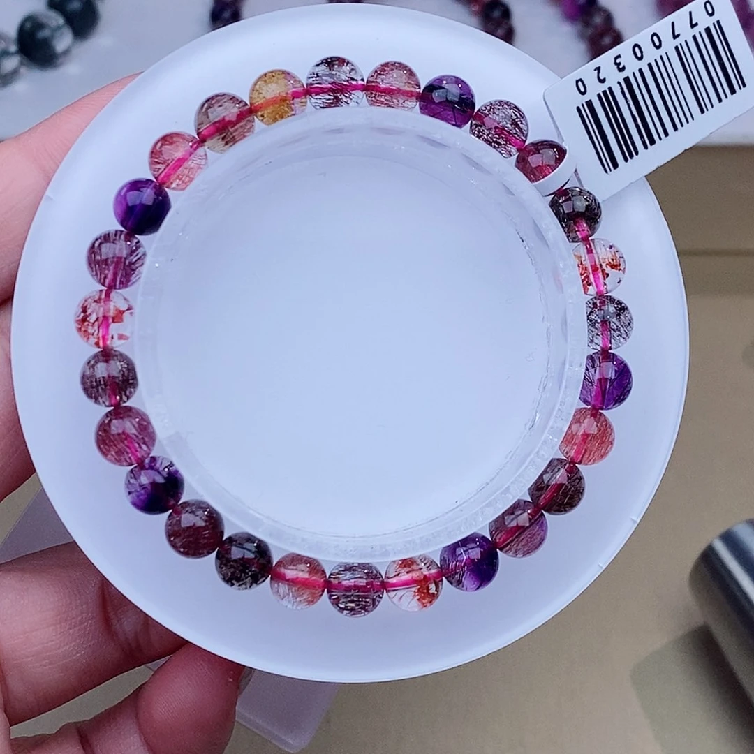 未镶嵌手链水晶黑加仑超七6+m