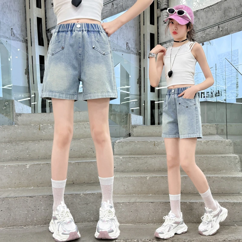 女童牛仔短裤夏季薄款外穿夏天休闲洋气夏款百搭大童夏装儿童裤子