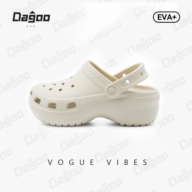 cro云朵洞洞鞋女生夏季新款ins时尚增高百搭防滑EVA沙滩包头凉拖