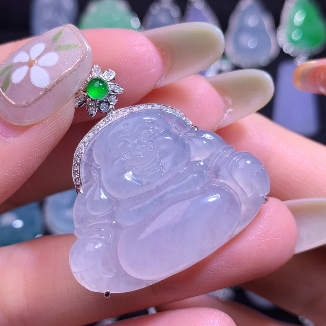 翡翠18K金镶嵌吊坠(赠链)