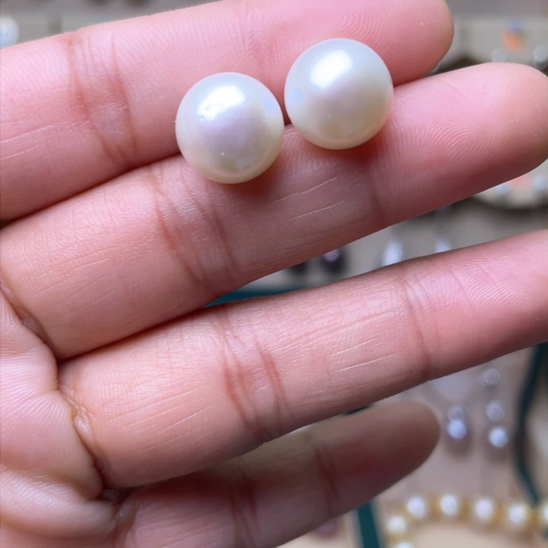 淡水珍珠耳环银S925镶嵌