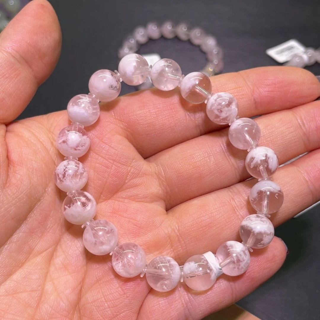 水晶手链未镶嵌10mm雪花幽灵