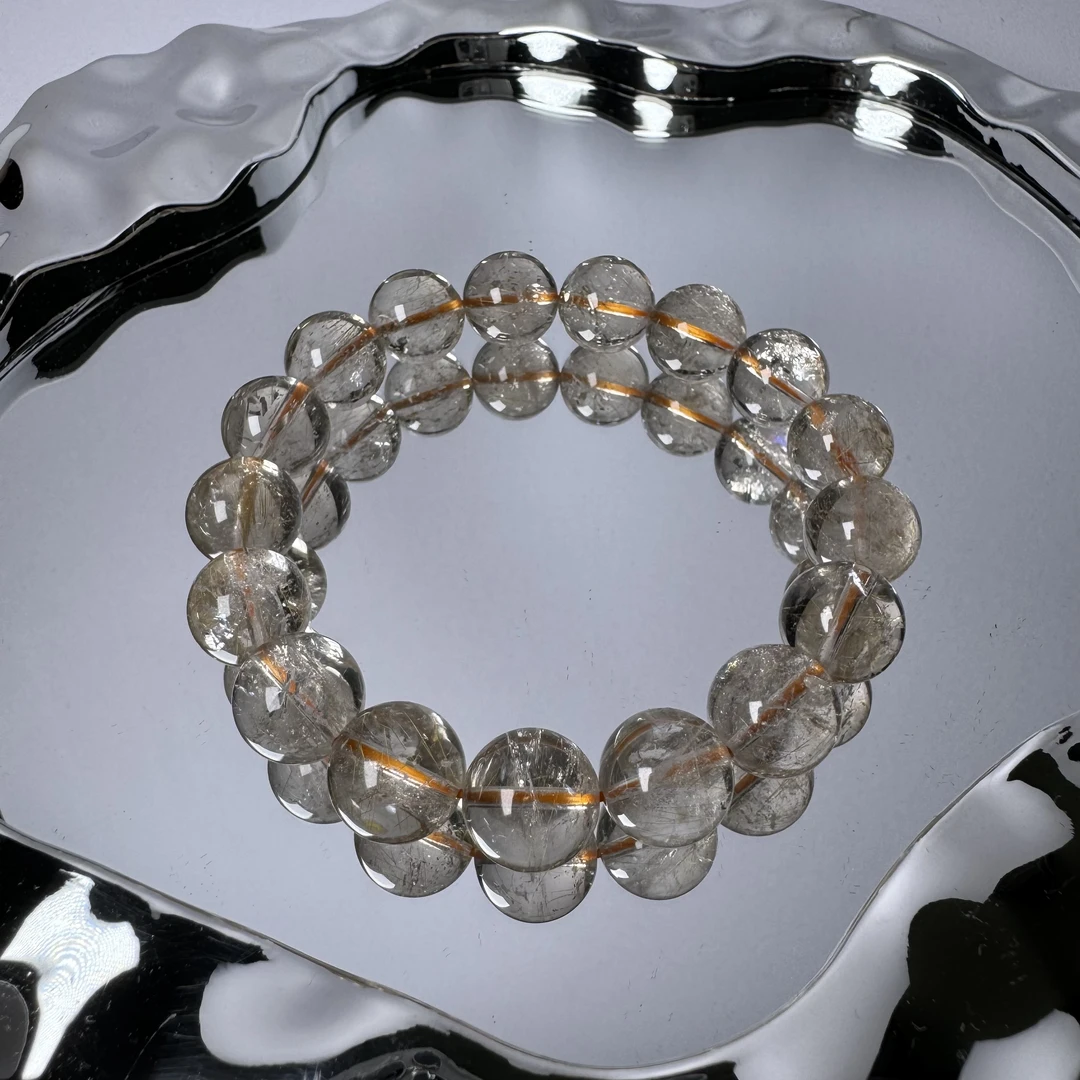 精品男女同款天然水晶手串银发晶手串