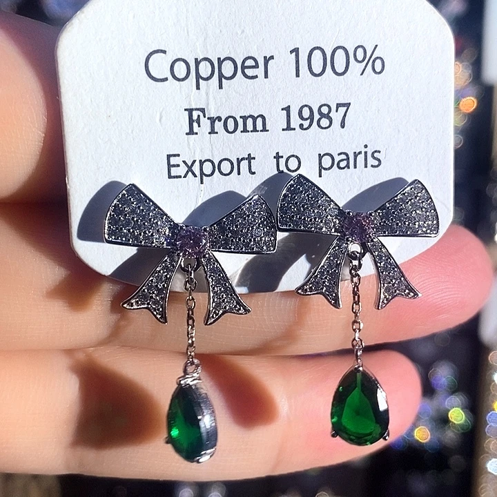 纯铜合金锆石重工耳饰 清 清 清