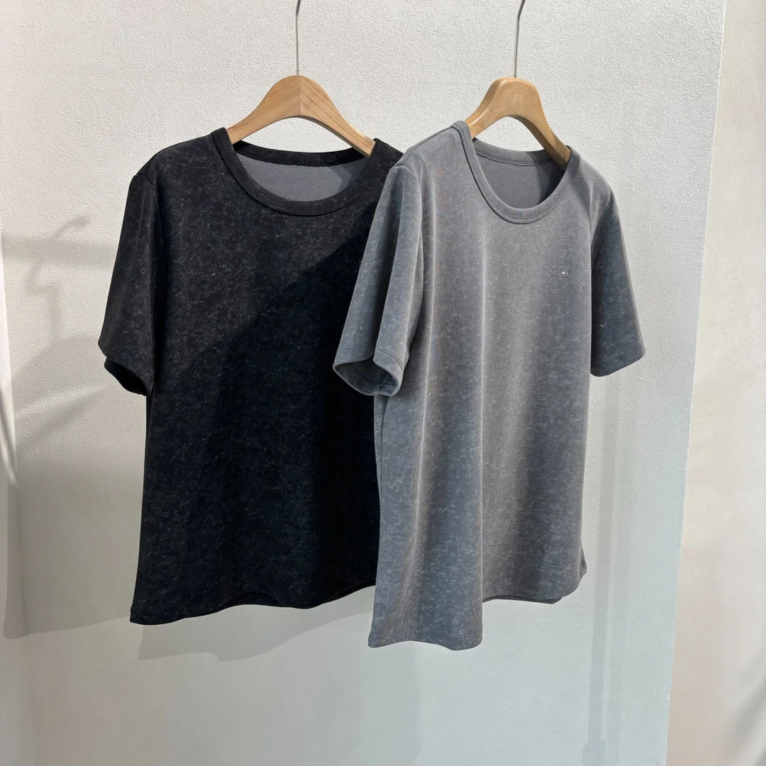 【特价】CSY4726 意大利客人订单 双色花纱烫钻T恤