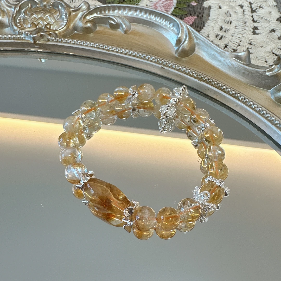 《薪响事成》单圈黄塔晶水晶手串1311 颜色微差 多样性发一