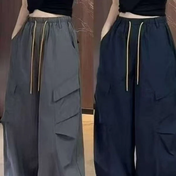 秋季新款工装裤大口袋美式复古伞兵束脚两穿休闲工装裤