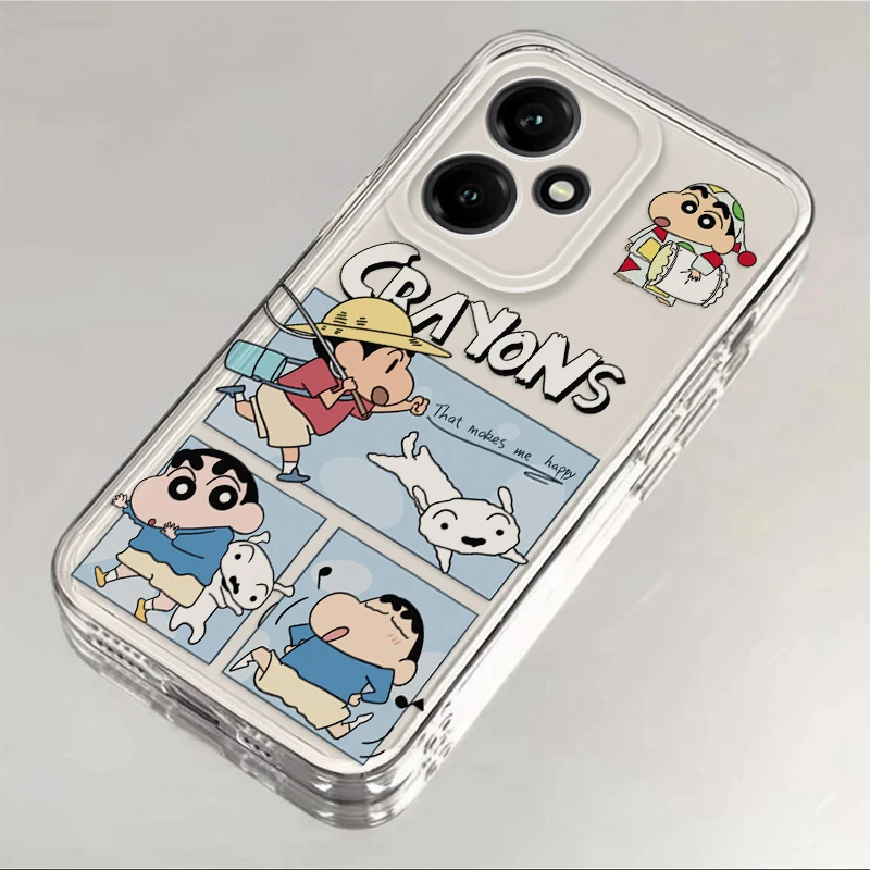 荣耀400适用手机壳蜡笔小新秋游卡通透明全包软硅胶防摔保护男女